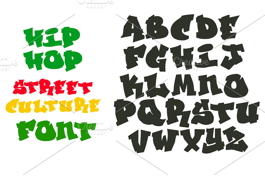 Hip Hop Graffiti font alphabet in Graffiti Fonts - product preview 8
