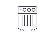 air cleaner, humidifier vector line icon, sign, illustration on background, editable strokes