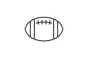 american football vector line icon, sign, illustration on background, editable strokes