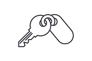 apartment keys  vector line icon, sign, illustration on background, editable strokes