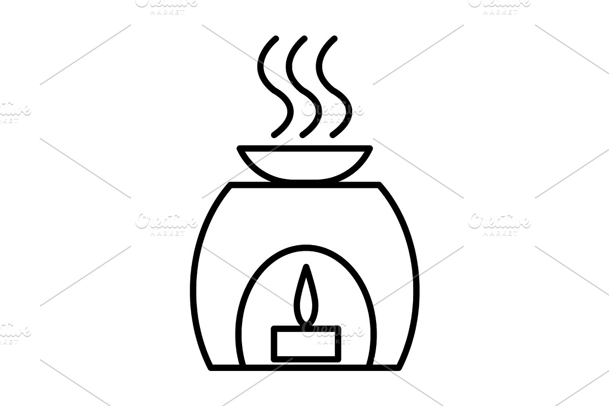 aromatherapy, spa, treatment vector line icon, sign, illustration on background, editable strokes in Objects - product preview 8