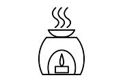 aromatherapy, spa, treatment vector line icon, sign, illustration on background, editable strokes
