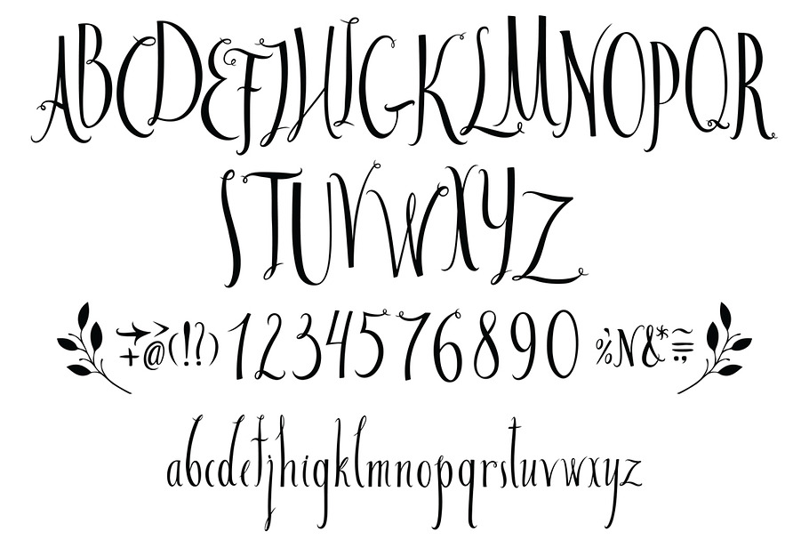 Set of vector alphabet and numbers in Script Fonts - product preview 8