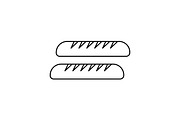 baguette vector line icon, sign, illustration on background, editable strokes