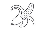 banana vector line icon, sign, illustration on background, editable strokes
