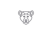 bear illustration vector line icon, sign, illustration on background, editable strokes