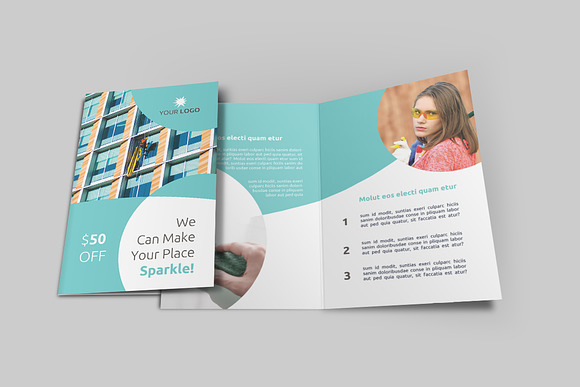 Cleaning Services Bi-Fold Brochure in Brochure Templates - product preview 4