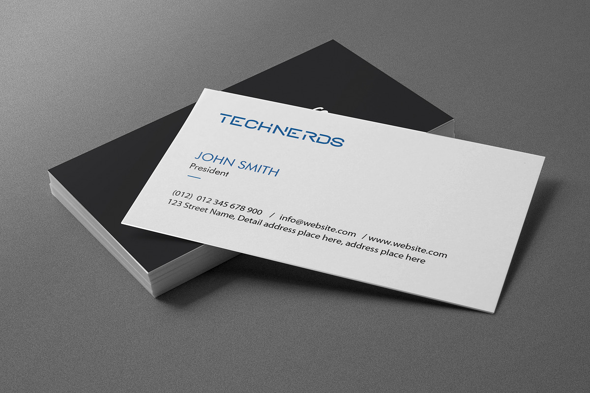 minimal tech business card in Business Card Templates - product preview 8