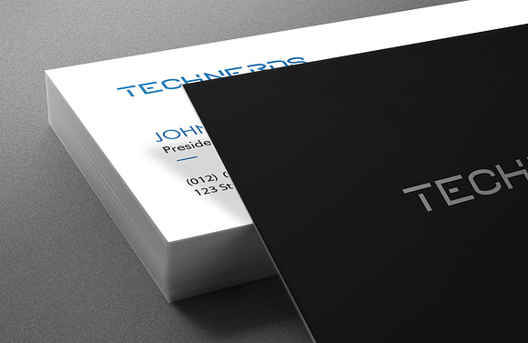 minimal tech business card in Business Card Templates - product preview 1