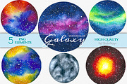 watercolor galaxy space clipart