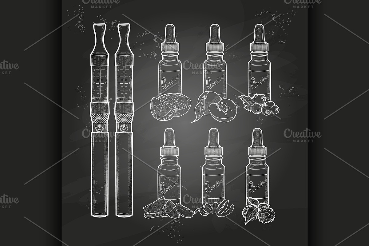 Vector set e-cigarette in Illustrations - product preview 8