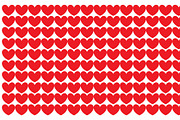 A white background with hearts 