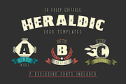 26 Heraldic Logo Templates + 2 Fonts