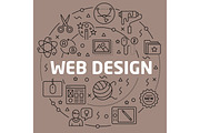 Linear illustration web design