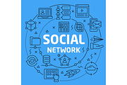 Linear illustration social network