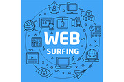 Linear illustration web surfing