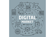 Linear illustration digital market