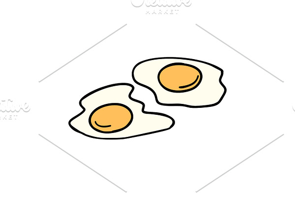 fried eggs, morning Breakfast
