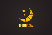 Pizza logo night concept design