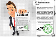 3D Businessman Signed Contract
