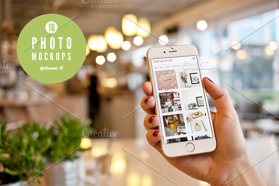 iPhone 6 - 10 photo mockups in Mobile & Web Mockups - product preview 8
