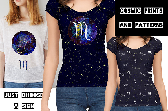 SCORPIO & Watercolor Galaxy in Illustrations - product preview 2