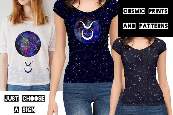 TAURUS & Watercolor Galaxy in Illustrations - product preview 2
