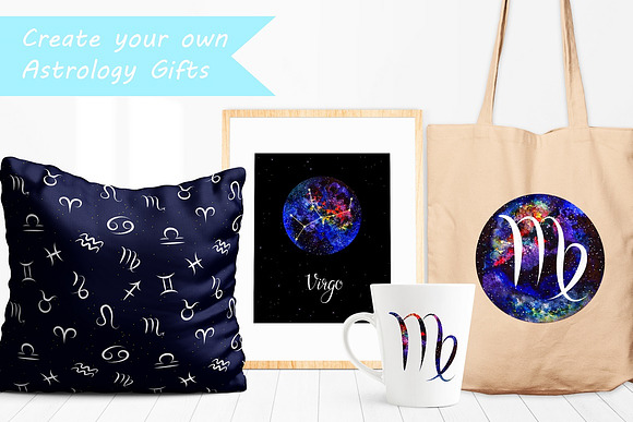 VIRGO & Watercolor Galaxy in Illustrations - product preview 3