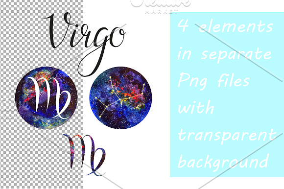 VIRGO & Watercolor Galaxy in Illustrations - product preview 4