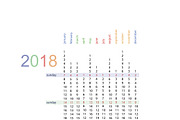 Minimalistic 2018 calendar