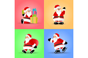 Christmas set of Santa Claus vector illustrations.
