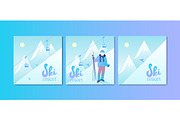 Ski Resort Poster Set.