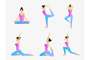 Yoga Exercise Vector Set