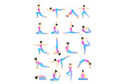Yoga Position Vector Set.