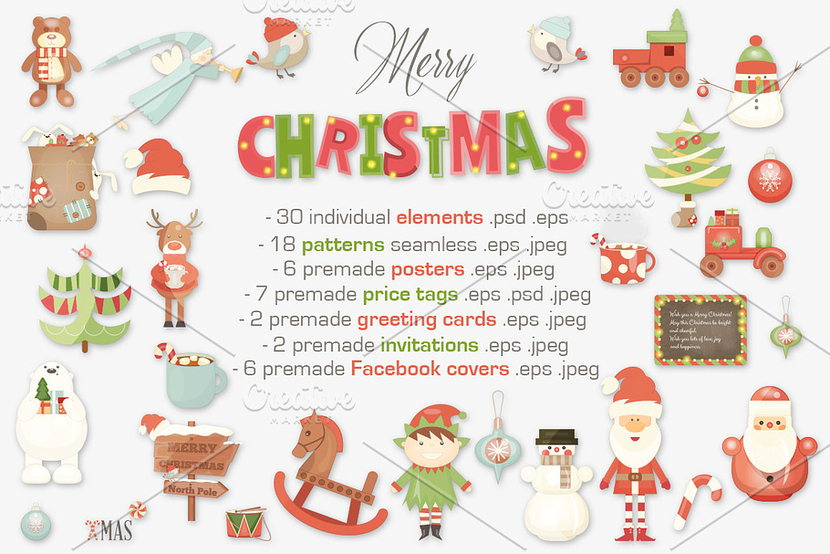 Merry Christmas Bundle in Print Mockups - product preview 8