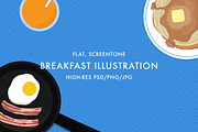 Flat Breakfast Food Illustration