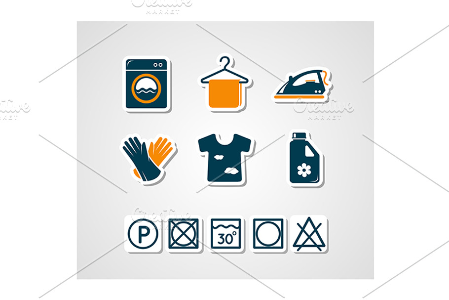 Laundry icons set in Laundry Icons - product preview 8