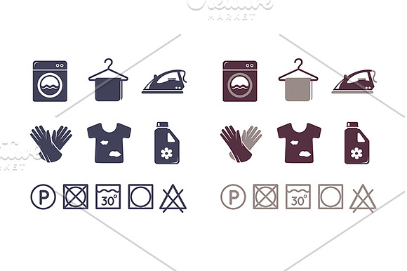 Laundry icons set in Laundry Icons - product preview 1