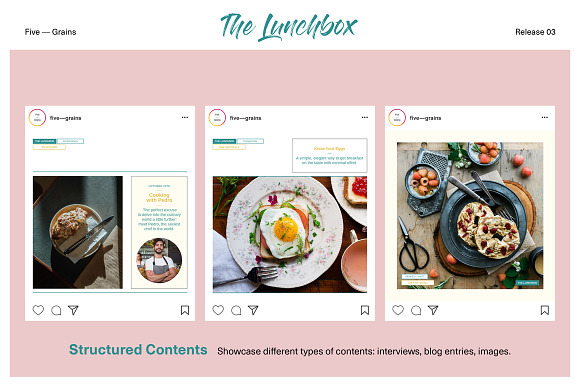The Lunchbox. Foodie SocialMediaPack in Instagram Templates - product preview 3