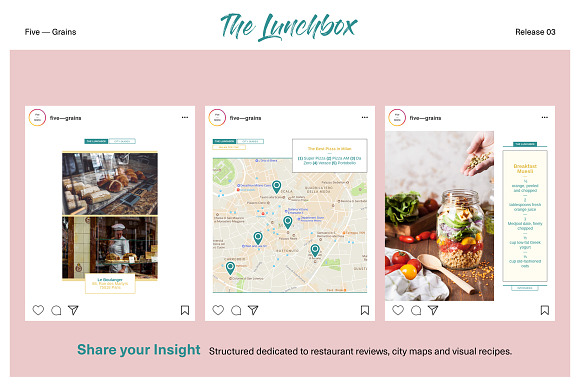 The Lunchbox. Foodie SocialMediaPack in Instagram Templates - product preview 4