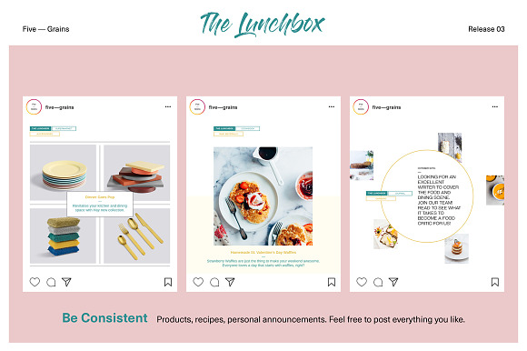 The Lunchbox. Foodie SocialMediaPack in Instagram Templates - product preview 5