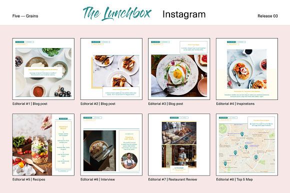 The Lunchbox. Foodie SocialMediaPack in Instagram Templates - product preview 6
