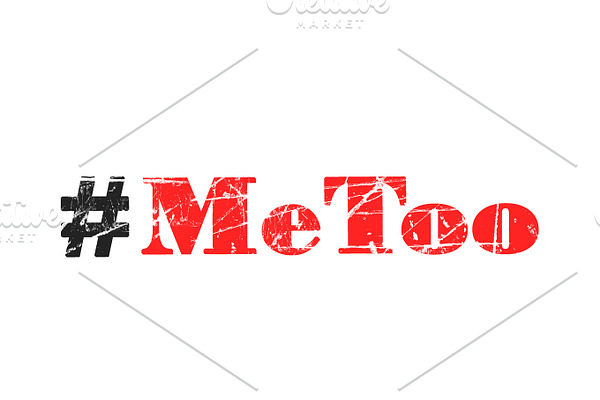 Hashtag Metoo on white background