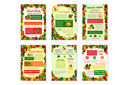 Vector labels tropical exotic fruit juice icons