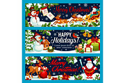 Christmas holiday gifts vector greeting banners