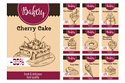 Vector dessert cakes sketch price for bakery