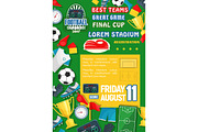 Vector poster for soccer football sport score table