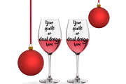 Christmas styled wine glass mockup