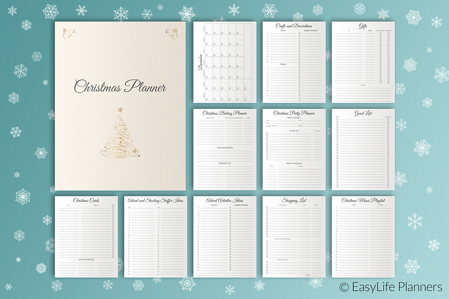 Christmas Planner Letter Size PDF in Stationery Templates - product preview 8