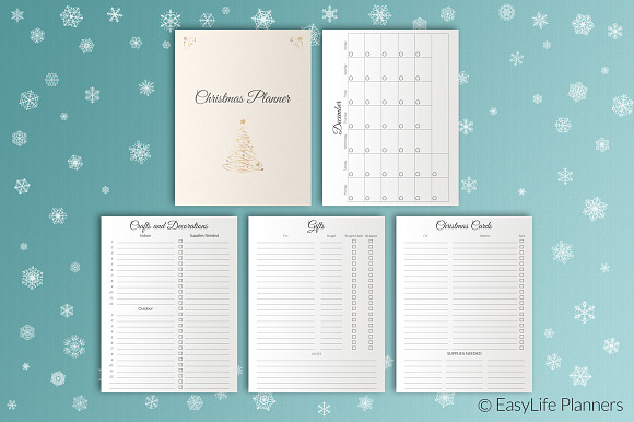 Christmas Planner Letter Size PDF in Stationery Templates - product preview 1